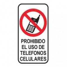 CARTEL PROHIBIDO CELULAR 20X27 CM