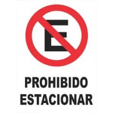 CARTEL PROHIBIDO ESTACIONAR 23X27CM